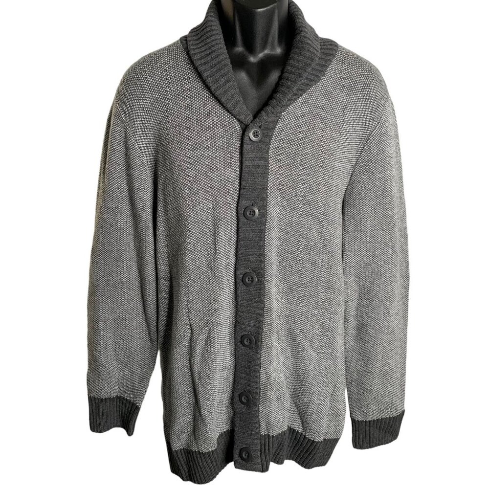 Urban Pipeline Shawl Collar Cardigan Sweater XL Grey Knit Buttons Long Sleeves